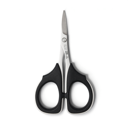 Razor Sharp AZ KAI 7100 4-inch professional scissors with high carbon stainless steel blades and black elastomer grips.