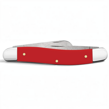 Razor Sharp AZ Case American Workman stockman knife with a smooth red synthetic handle and carbon steel blades.