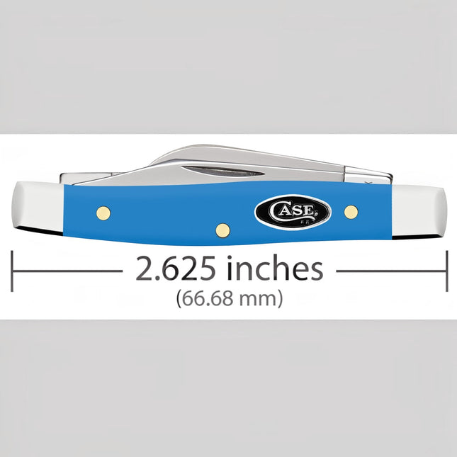 Case Smooth Light Blue Synthetic Small Stockman Pocket Knife – 3-Blade Tru-Sharp