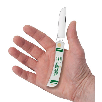 Case® | John Deere Embellished Smooth White Synthetic Sod Buster® Jr by caseknives