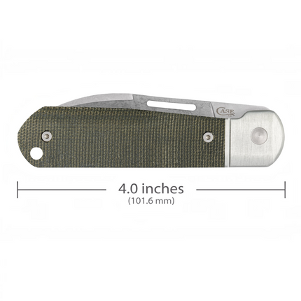Razor Sharp AZ Case Highbanks knife with OD green canvas Micarta handle and stonewash Wharncliffe blade