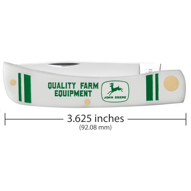 Case® | John Deere Embellished Smooth White Synthetic Sod Buster® Jr by caseknives