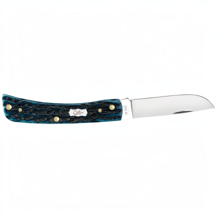 Case® | Pocket Worn® Peach Seed Jig Mediterranean Blue Bone Sod Buster® Jr Knife by Case