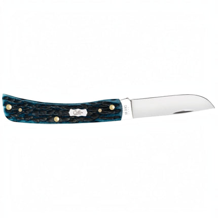 Case® | Pocket Worn® Peach Seed Jig Mediterranean Blue Bone Sod Buster® Jr Knife by Case