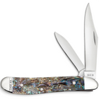 Razor Sharp AZ Case Smooth Abalone Peanut folding knife with iridescent handle and two stainless steel blades