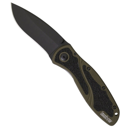 Kershaw Blur Folding Pocket Knife – 14C28N Steel, Cerakote Blade, Black Aluminum Handle, Made in USA