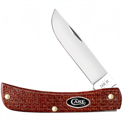Case® | Smooth Dark Red Burlap Micarta® CS Sod Buster® Jr by caseknives