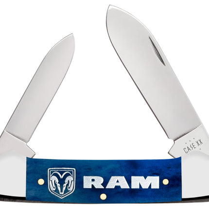 Case® RAM Embellished Smooth Navy Blue Bone Canoe Pocket Knife