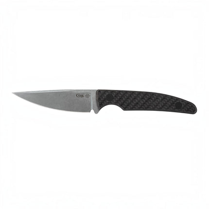 Case CT2 Hunter Black Carbon Fiber Weave Fixed Blade Knife with Leather Sheath by Case®