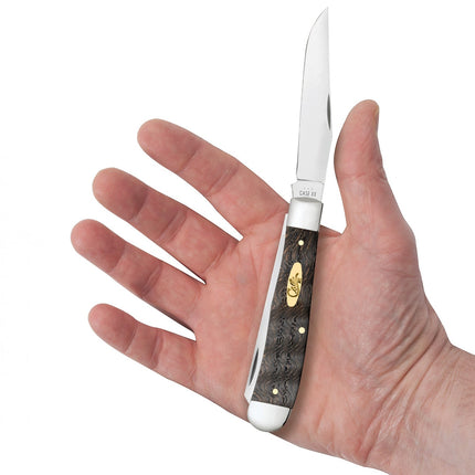 Case® | Smooth Black Curly Oak Wood Trapper Knife by caseknives