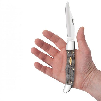 Case® Smooth Black Curly Oak Wood Folding Hunter Pocket Knife
