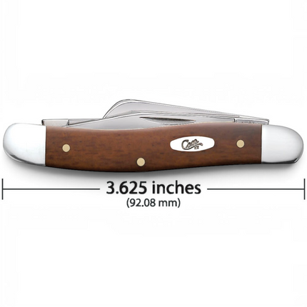 Razor Sharp AZ Case Medium Stockman knife with a smooth chestnut bone handle and mirror-polished stainless steel blades
