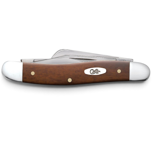 Razor Sharp AZ Case Medium Stockman knife with a smooth chestnut bone handle and mirror-polished stainless steel blades
