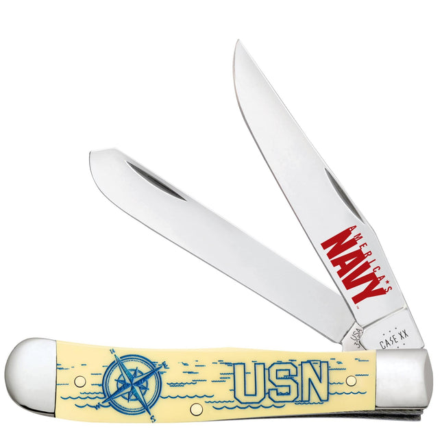 Case CA81091 - U.S. Navy® Embellished Smooth Yellow Synthetic Trapper
