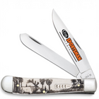 Razor Sharp AZ Case Sportsman Series Elk Trapper pocket knife with smooth natural bone handle and two polished blades
