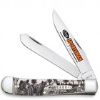 Razor Sharp AZ Case Sportsman Series Bear Trapper knife with smooth natural bone handle and bear scene engraving.