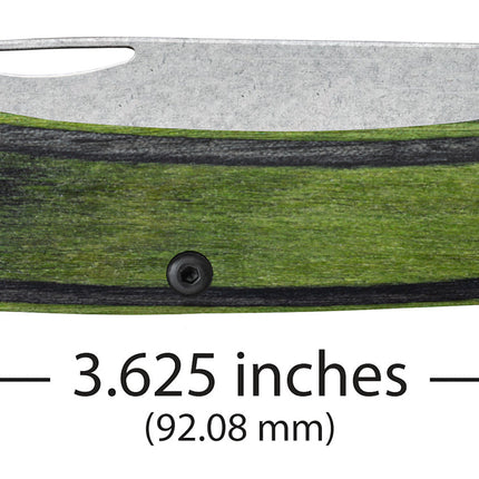 Case Crossroads XR Sod Buster Jr knife with Green Hornet DymaLux wood handle and stonewashed S35VN blade.