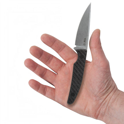 Case CT2 Hunter Black Carbon Fiber Weave Fixed Blade Knife with Leather Sheath by Case®