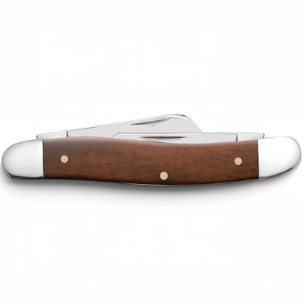 Razor Sharp AZ Case Medium Stockman pocket knife with a smooth chestnut bone handle and polished stainless steel