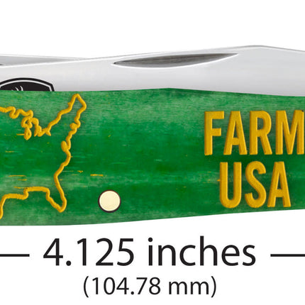 Case® | John Deere Embellished Smooth Bright Green Bone Trapper by Case®