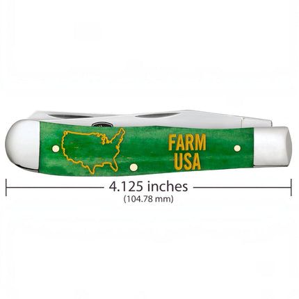 Case® | John Deere Embellished Smooth Bright Green Bone Trapper by Case®