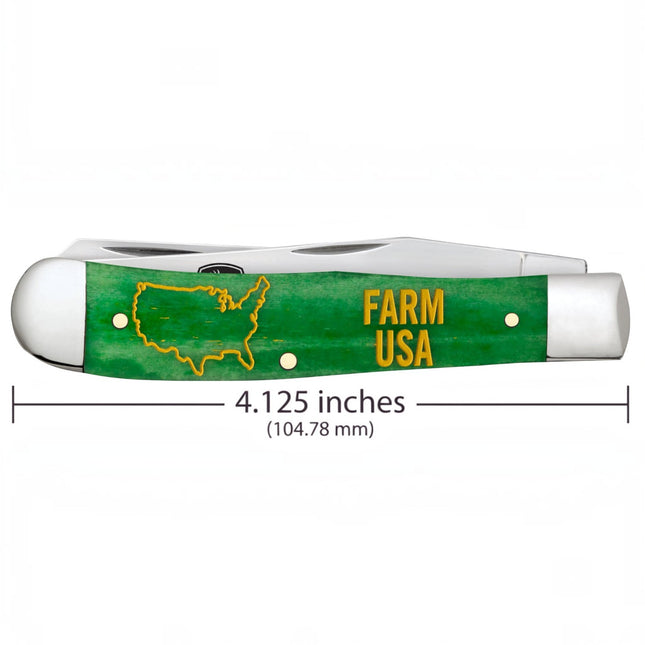 Case® | John Deere Embellished Smooth Bright Green Bone Trapper by Case®
