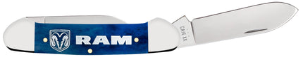 Case® RAM Embellished Smooth Navy Blue Bone Canoe Pocket Knife