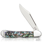 Razor Sharp AZ Case Mini CopperLock pocket knife with iridescent abalone handle and mirror-polished stainless blade