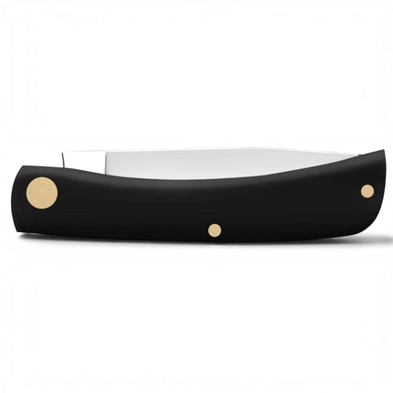Razor Sharp AZ Case x Harley-Davidson Sod Buster Jr pocket knife with a smooth black synthetic handle