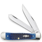 Razor Sharp AZ Case Rogers corn cob jigged blue bone trapper knife with two mirror-polished stainless steel blades