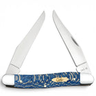 Razor Sharp AZ Case Muskrat folding knife with blue sycamore wood handle, brass shield, and two clip blades.