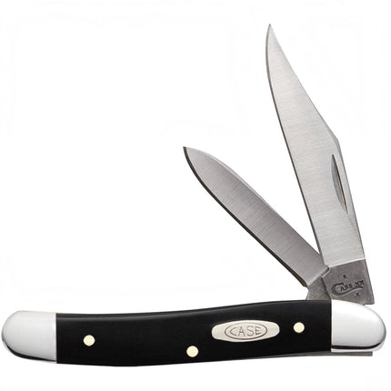 Razor Sharp AZ Case jet-black synthetic medium jack pocket knife with two mirror-polished stainless steel blades