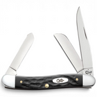 Razor Sharp AZ Case Rough Black synthetic medium stockman pocket knife with three mirror-polished stainless blades