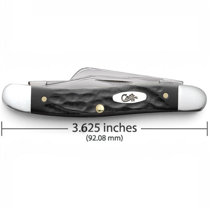 Razor Sharp AZ Case Rough Black synthetic medium stockman pocket knife with three stainless steel blades