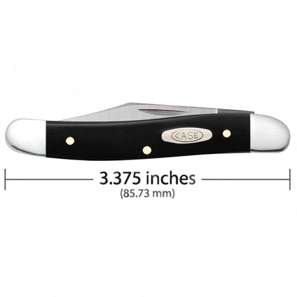 Razor Sharp AZ Case jet-black synthetic medium jack pocket knife with two stainless steel blades and nickel bolsters