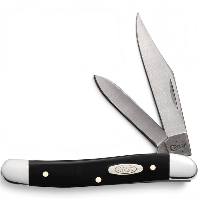 Razor Sharp AZ Case Jet-Black Synthetic Medium Jack pocket knife with two mirror-polished stainless steel blades