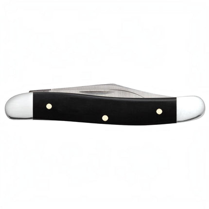 Razor Sharp AZ Case Jet-Black synthetic medium jack pocket knife with mirror-polished steel blades and silver bolsters