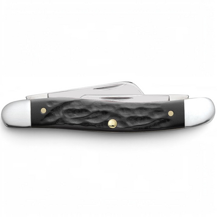 Razor Sharp AZ Case Rough Black synthetic medium Stockman pocket knife with three stainless steel blades