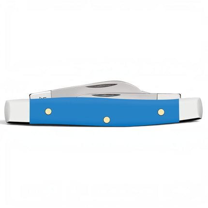 Razor Sharp AZ Case Small Stockman pocket knife with a smooth light blue synthetic handle and polished steel blades.