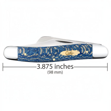 Razor Sharp AZ Case Smooth Blue Sycamore Wood Stockman pocket knife with nickel-silver bolsters and brass shield