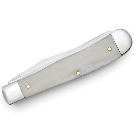 Razor Sharp AZ Case Papaw Trapper pocket knife with a smooth natural bone handle and polished steel bolsters.
