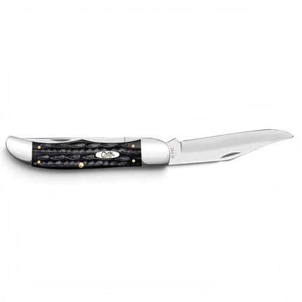 Razor Sharp AZ Case folding hunter knife with jigged black buffalo horn handle and mirror-polished stainless blade