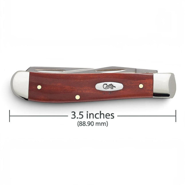 Razor Sharp AZ Case Smooth Chestnut Bone Mini Trapper pocket knife with nickel silver bolsters and oval script shield.