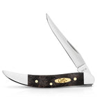 Razor Sharp AZ Case Texas Toothpick pocket knife with smooth black curly oak handle and polished steel clip blade