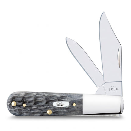Razor Sharp AZ Case Pocket Worn Crandall Jig Gray Bone Barlow knife with mirror-polished carbon steel blades