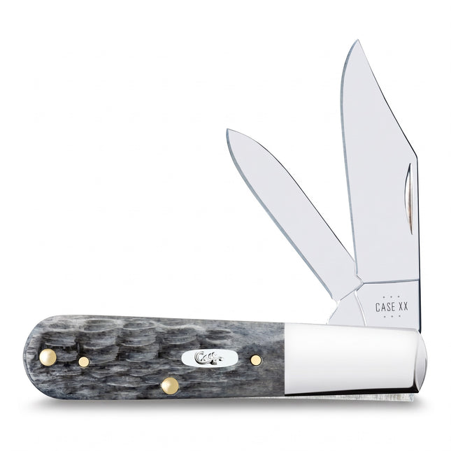 Razor Sharp AZ Case Pocket Worn Crandall Jig Gray Bone Barlow knife with mirror-polished carbon steel blades