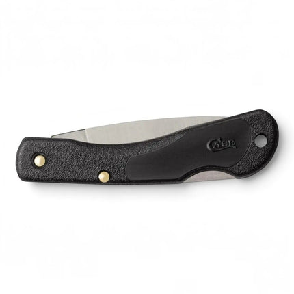 Razor Sharp AZ Case Harley-Davidson Mini Blackhorn lockback knife with a black Zytel handle and stainless steel blade