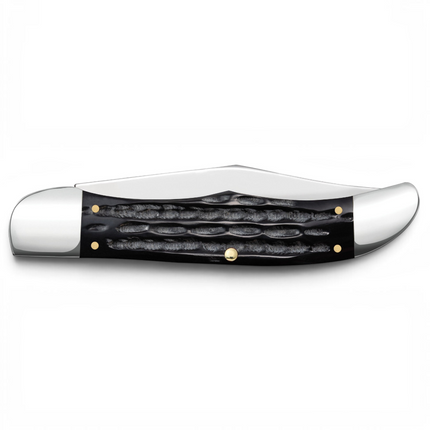 Razor Sharp AZ Case Jigged Buffalo Horn folding hunter knife with mirror-polished stainless steel blades