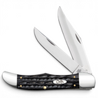 Razor Sharp AZ Case Jigged Buffalo Horn folding hunter knife with mirror-polished stainless steel clip and skinner blades