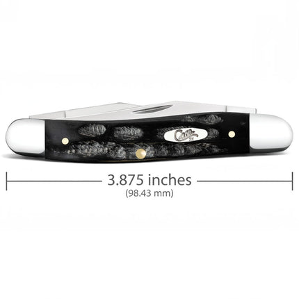 Razor Sharp AZ Case Muskrat pocket knife with a jigged buffalo horn handle and mirror-polished stainless steel blades.